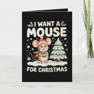 Cartão Eu Quero Um Rato Para O Natal Chapéu Do Papai Noel