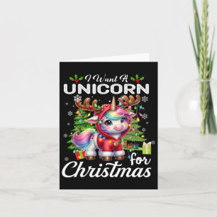 Cartão Eu Quero Um Unicórnio Para O Natal Bonito Dotado D