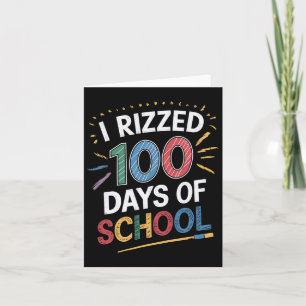 Cartão Eu Rizzei 100 Dias De Professora Engraçada Na Esco