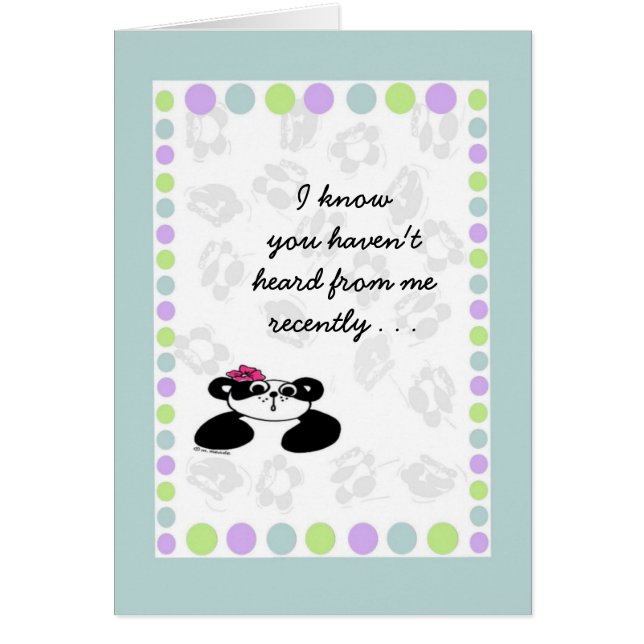 Cartão Eu sei que você não se tem ouvido de mim (Frente)