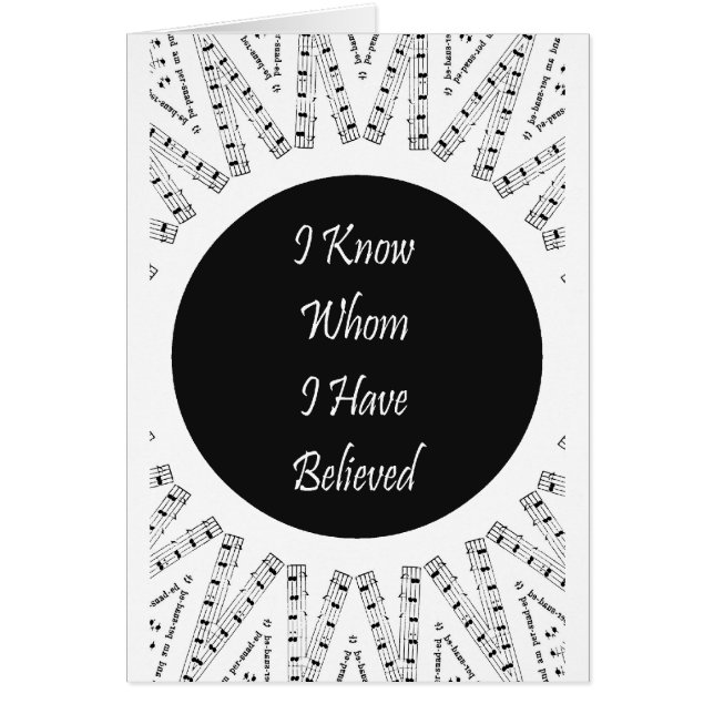 Cartão Eu sei quem eu acreditei (Frente)