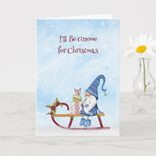 Cartão Eu serei o Gnomo do Punny de Natal personalizável