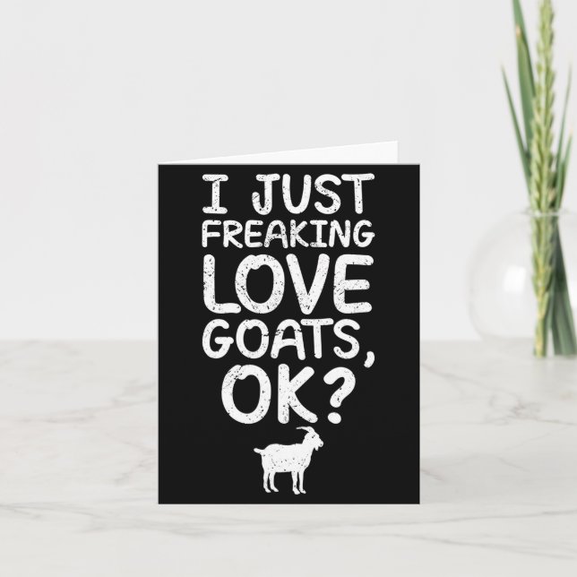 Cartão Eu simplesmente amo cabras, Ok_ Citação engraçada  (Frente)