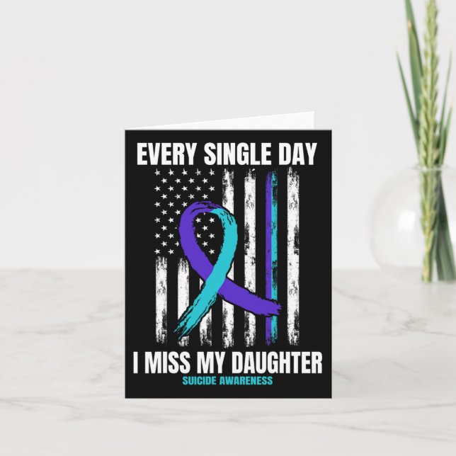 Cartão Eu Sinto Falta Da Minha Filha, Suicídio, Sensibili (Frente)