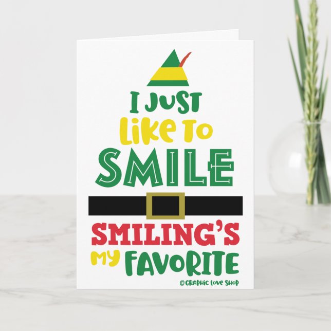 Cartão Eu Só Gosto de Sorrir Natal © GraphicLoveShop (Frente)