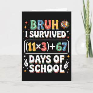 Cartão Eu Sobrevivi 100 Dias Escola Bruh Groovy Equação M