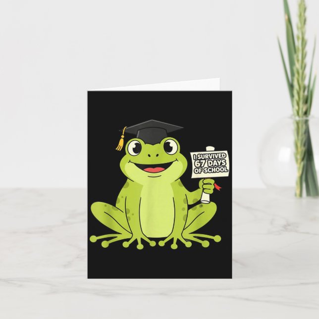 Cartão Eu Sobrevivi 67 Dias De Escola Engraçado 67 Profes (Frente)