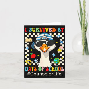 Cartão Eu Sobrevivi 67 Dias De Escola Funny Goose Meninos