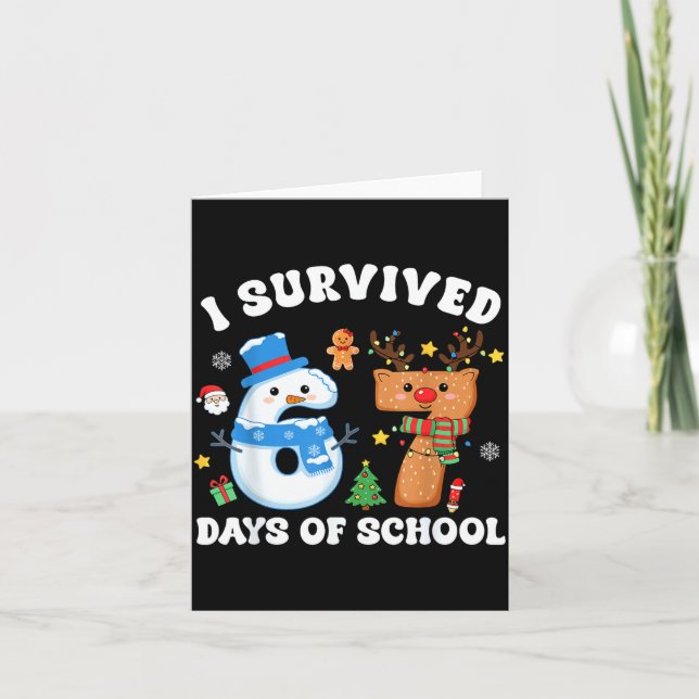 Cartão Eu Sobrevivi 67 Dias De Escola Piada Meme Seis Set (Frente)
