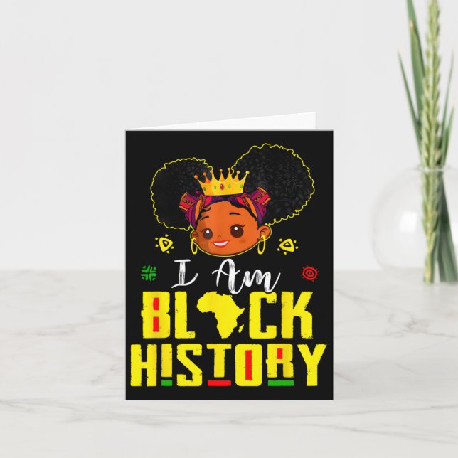 Cartão Eu sou a História Negra Mês adolescentes crianças  (Frente)