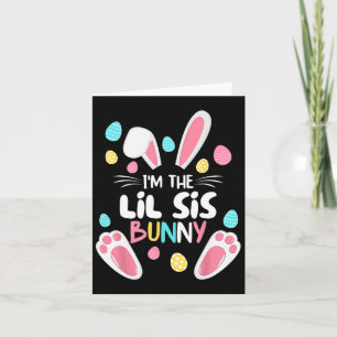 Cartão Eu Sou a Irmã Bunny Lil Sis Família Combinando Pás