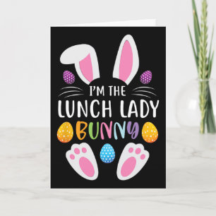 Cartão Eu Sou a Senhora do Almoço Bunny Páscoa Divertida 
