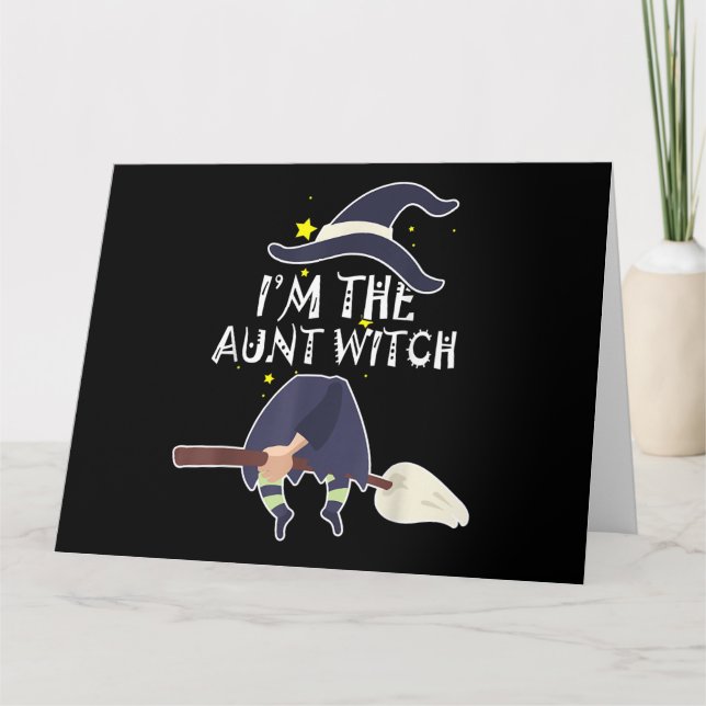 Cartão Eu Sou A Tia Bruxa Presentes de Roupas de Hallowee (Frente)