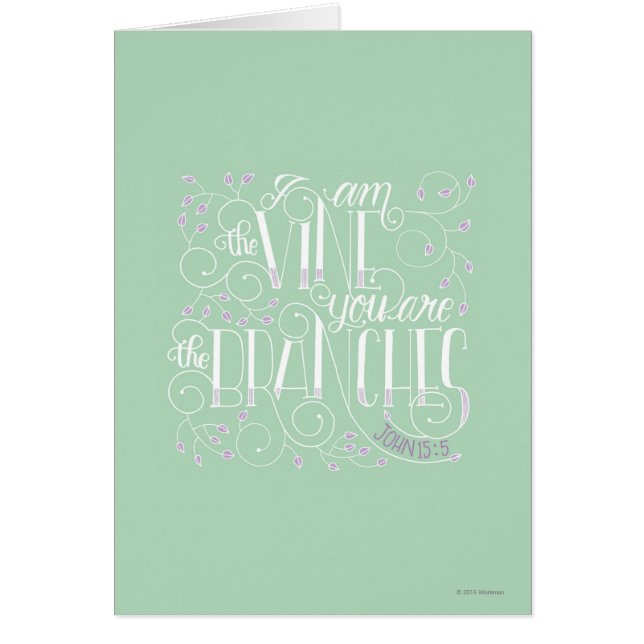 Cartão Eu sou a videira. Você é os ramos (Frente)