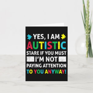 Cartão Eu Sou Autista Diversão Autismo Consciência Aceita