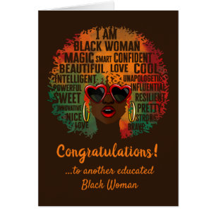 Cartão Eu Sou Black Woman Brown Graduation Card
