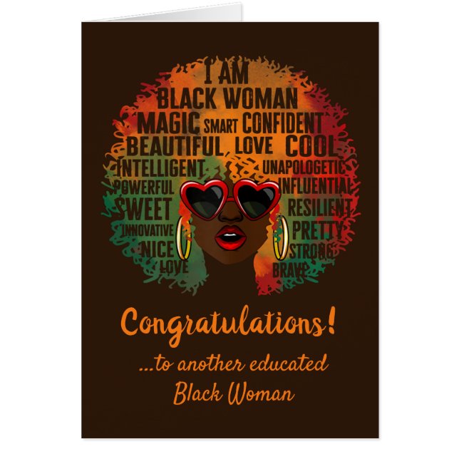 Cartão Eu Sou Black Woman Brown Graduation Card (Frente)