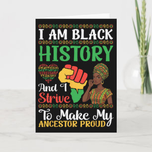 Cartão Eu Sou História Negra Faça Ancestral Orgulhoso Map