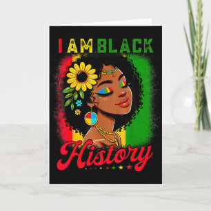 Cartão Eu Sou História Negra Meninas Negras Mulheres Mês 