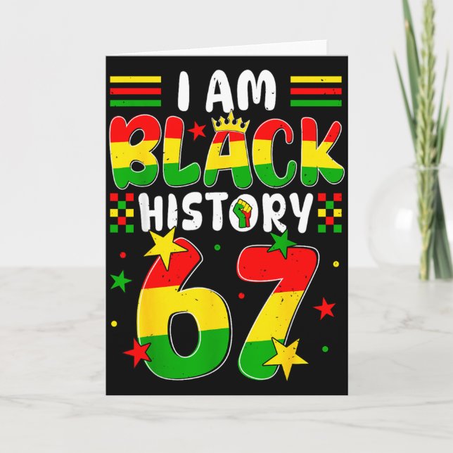 Cartão Eu Sou Mês da História Negra 67 Seis Sete Meme Afr (Frente)