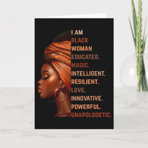 Cartão Eu Sou Mulher Negra Educada Mágica Inteligente Mel