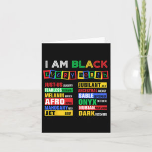 Cartão Eu sou negro todos os meses, apenas nós, dia 1 de 