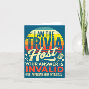 Cartão Eu Sou o Apresentador de Trivia - Jogo de Noite de