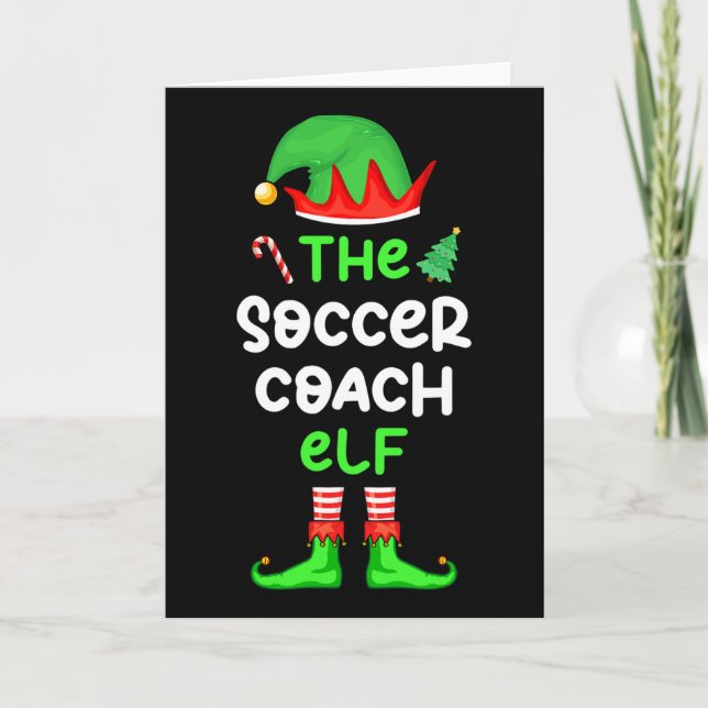 Cartão Eu Sou O Treinador De Futebol Elfo Natal Combinand (Frente)