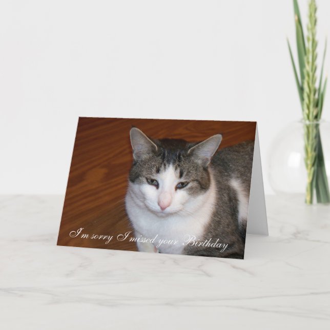 Cartão Eu sou pesaroso que eu faltei seu aniversário (Frente)