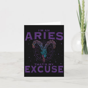Cartão Eu Sou Um Aries Sinal Zodíaco Arte Gráfico Ram Hor