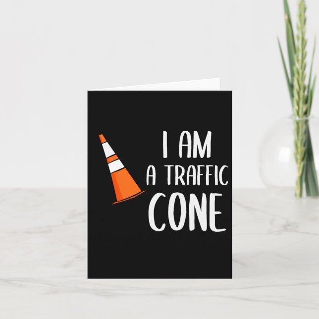 Cartão Eu Sou Um Cone De Tráfego Laranja Trajes Fáceis Pr (Frente)