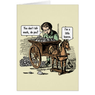 Cartão Eu sou um pequeno capuz! Horse Pun