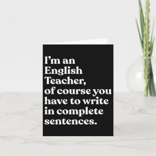 Cartão Eu Sou Um Professor De Inglês Divertido De Volta à