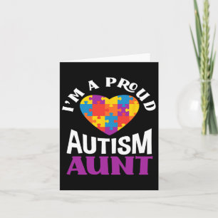 Cartão Eu sou uma tia Quebra-cabeça do Coração Autismo Or