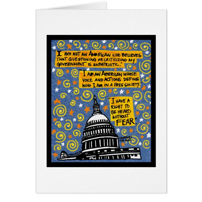 Cartão Eu suporto a placa de oportunidade ACLU All (Frente)