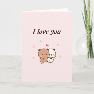 Cartão Eu Te Amo, Desenho de casal fofo