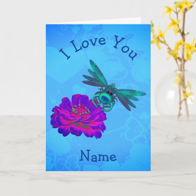 Cartão Eu Te Amo Flor De Dragão Bonito Personalizado (Flor Amarela)