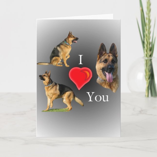 Cartão Eu te amo german shepherd (Frente)