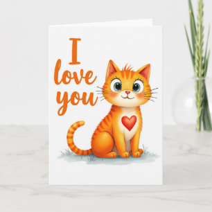 Cartão Eu Te Amo Kitty Cat