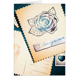 Cartão Eu te amo mãe, carta