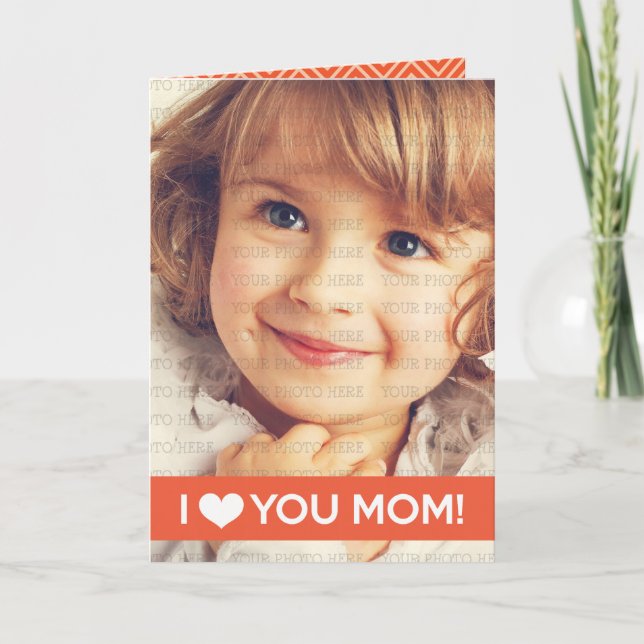 Cartão Eu Te Amo Mãe - Foto Personalizada (Frente)