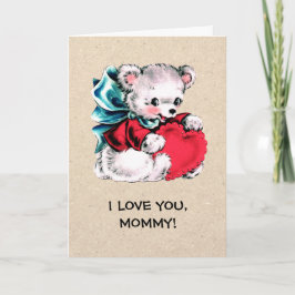 Cartão Eu te amo, Mamãe. Dia de as mães do Urso de Teddy