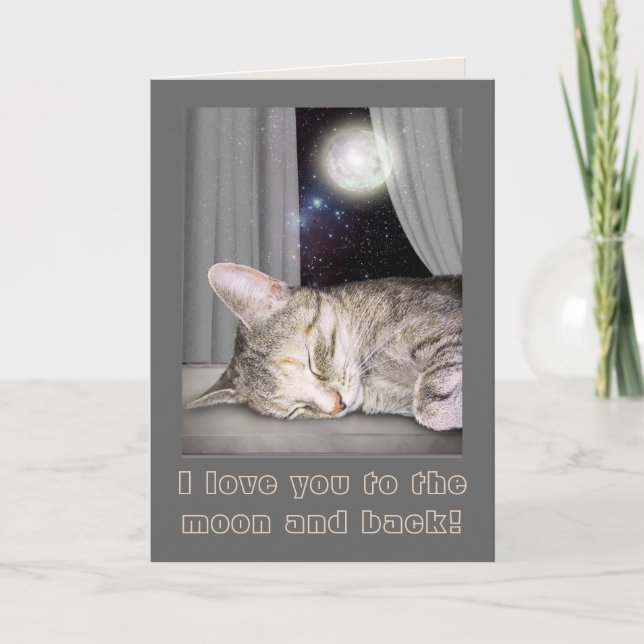 Cartão Eu te amo na Lua e de volta! (Frente)