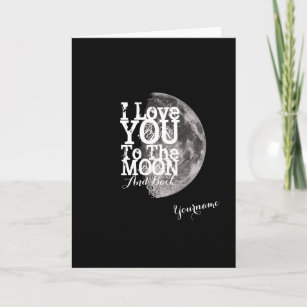 Cartão Eu Te Amo Na Lua E Na Carta De Trás