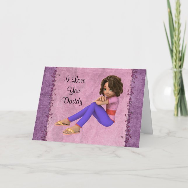 Cartão Eu te amo Pai Dia de os pais de aniversário (Frente)