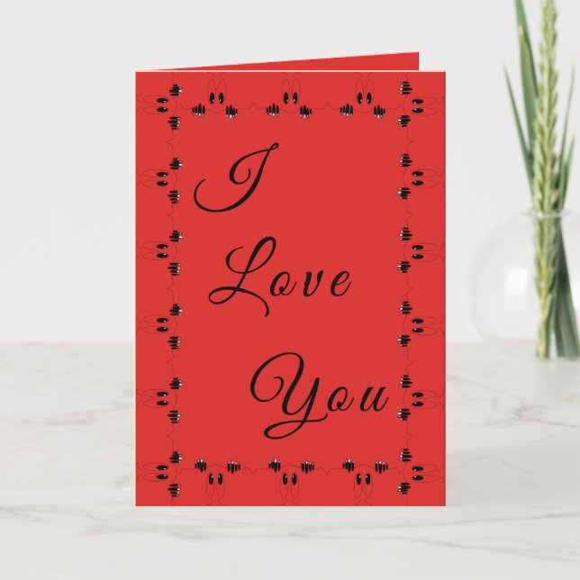 Cartão Eu Te Amo Para Você - Cores Personalizadas  (Frente)