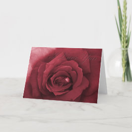Cartão Eu te amo rosa vermelha