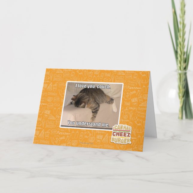 Cartão Eu te amo, sofá (Frente)