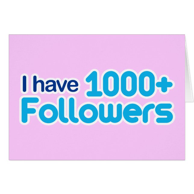 Cartão Eu tenho 1000+ Seguidores (Frente Horizontal)