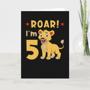 Cartão Eu tenho 5 anos Leo Birthday